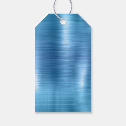 ブルーシルバースパークルグリッター パーソナライズされた ギフトタグ (裏面)