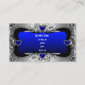 ブルーシルバーダイヤモンドイメージハート エレガント 名刺 (裏面)