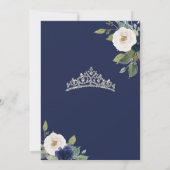 ブルーシルバーティアラフローラドレエレガントスキンセアニラ 招待状 (裏面)