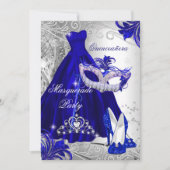 ブルーシルバードレス仮装キンセアニェラティアラ 招待状 (正面)