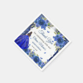 ブルーシルバーバラキンセアニェラ誕生日 スタンダードカクテルナプキン (角)