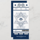 ブルーシルバーバー(ユダヤ教の)バル・ミツバーサッカーチケット招待状 招待状 (正面/裏面)