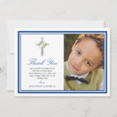 ブルーシルバーファースト・ホーリー・コミュニオンフォトサンキュー サンキューカード (正面)