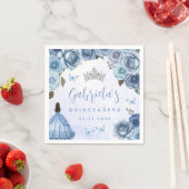 ブルーシルバーフローラキンセアニラパーティー スタンダードカクテルナプキン (インサイチュ)