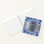 ブルーシルバーフローラグリッターダスト金属名 ノートブック (内部)