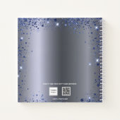 ブルーシルバーフローラグリッターダスト金属名 ノートブック (裏面)