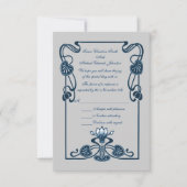ブルーシルバーフローラスワ結婚ーズ 出欠カード (正面)