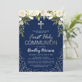 ブルーシルバーフローラボーイ第1聖餐式 招待状 (スタンド正面)