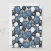 ブルーシルバーブラック&ホワイト40th誕生日招待状 招待状 (裏面)