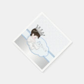 ブルーシルバープリンスベビーシャワー スタンダードカクテルナプキン (角)