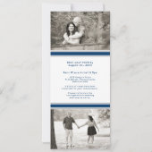 ブルーシルバーホッケーチケット結婚式の日付を保存 セーブザデート (裏面)