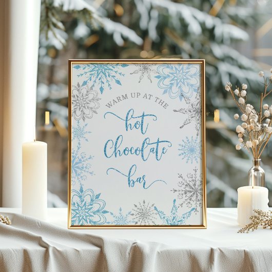 ブルーシルバーホットチョコレートバーでウォームアップ ポスター