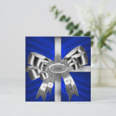 ブルーシルバーボウ30白黒ジュエル 招待状 (スタンド正面)