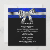 ブルーシルバーボウ30白黒ジュエル 招待状 (裏面)