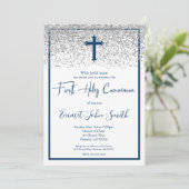 ブルーシルバーボーイファースト聖餐式 招待状 (スタンド正面)