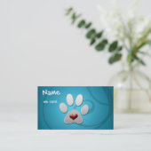 ブルーシルバーポーペットハート名刺 名刺 (スタンド正面)