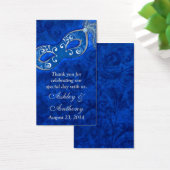 ブルーシルバーマスカレードボール結婚式の引き出物ラベル (デスク)