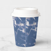 ブルーシルバーマーブルウェディング 紙コップ (右)