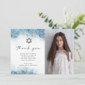 ブルーシルバーマーブルバルミツワーありがとう サンキューカード (スタンド正面)