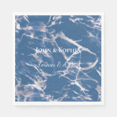 ブルーシルバーマーブル結婚ズ スタンダードランチョンナプキン (正面)