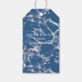 ブルーシルバーマーブル ギフトタグ (正面)