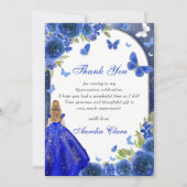 ブルーシルバーローズのキンセアニエラ感謝カード 招待状 (正面)