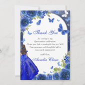 ブルーシルバーローズのキンセアニエラ感謝カード 招待状 (正面)