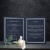 ブルーシルバー写真エレガント葬儀プログラム サンキューカード