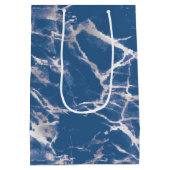 ブルーシルバー大理石 ミディアムペーパーバッグ (裏面)