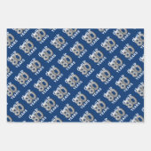 ブルーシルバー応援から80年誕生日 ラッピングペーパーシート (正面3)