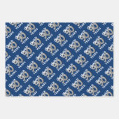 ブルーシルバー応援から90年誕生日 ラッピングペーパーシート (正面3)