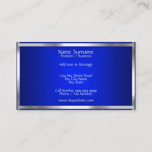 ブルーシルバー抽象芸術 名刺 (裏面)