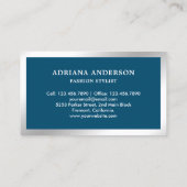 ブルーシルバー服ハンガーファッションスタイリスト 名刺 (裏面)