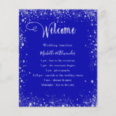 ブルーシルバー王室のウェディングプログラムの詳細予算 チラシ (正面)