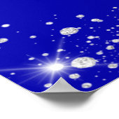 ブルーシルバー王室のグリッターウェディングプログラムタイムライン ポスター (角)