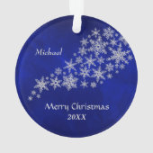 ブルーシルバー男子テニス選手 オーナメント (裏面)