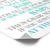 ブルーシルバー紙吹雪はベビーゲームのサインを言わない ポスター (角)