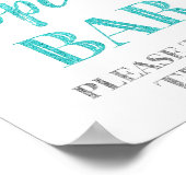 ブルーシルバー紙吹雪ポップコーンバーサイン ポスター (角)