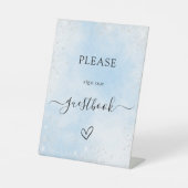 ブルーシルバー結婚ズのゲストブック 台座サイン (正面)