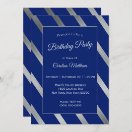 ブルーシルバー誕生日 招待状