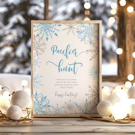 ブルーシルバー雪おしゃぶり狩りゲームポスター ポスター