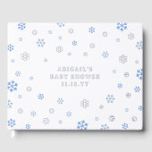 ブルーシルバー雪の結晶の冬の男の子ベビーシャワー ゲストブック (正面)