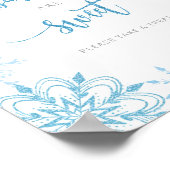 ブルーシルバー雪の結晶ベビーは甘いポスター ポスター (角)