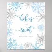ブルーシルバー雪の結晶ベビーは甘いポスター ポスター (正面)