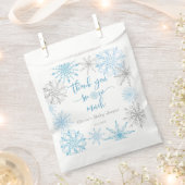 ブルーシルバー雪片ありがとう雪 フェイバーバッグ (クリップ留めされた状態)