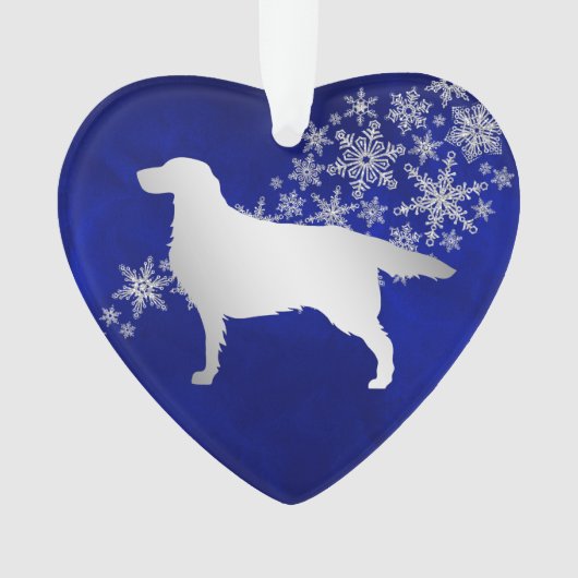 ブルーシルバー雪片セッター犬 オーナメント (正面)