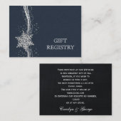 ブルーシルバー雪結婚片のギフトレジストリ エンクロージャーカード (正面/裏面)