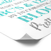 ブルーシルバー飾紙吹雪aブロックゲームのサイン ポスター (角)