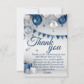 ブルーシルバー21歳の誕生日 サンキューカード (正面)