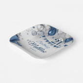 ブルーシルバー21歳の誕生日 ペーパープレート (傾斜あり)